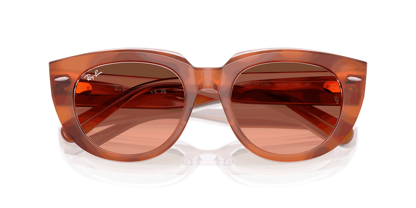 [Pink Gradient Brown Lenses, Polished Red Havana On Transparent Multicolor Frame]
