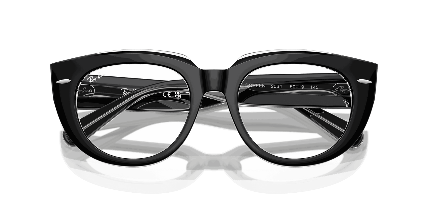 [Clear Lenses, Polished Black On Transparent Frame]