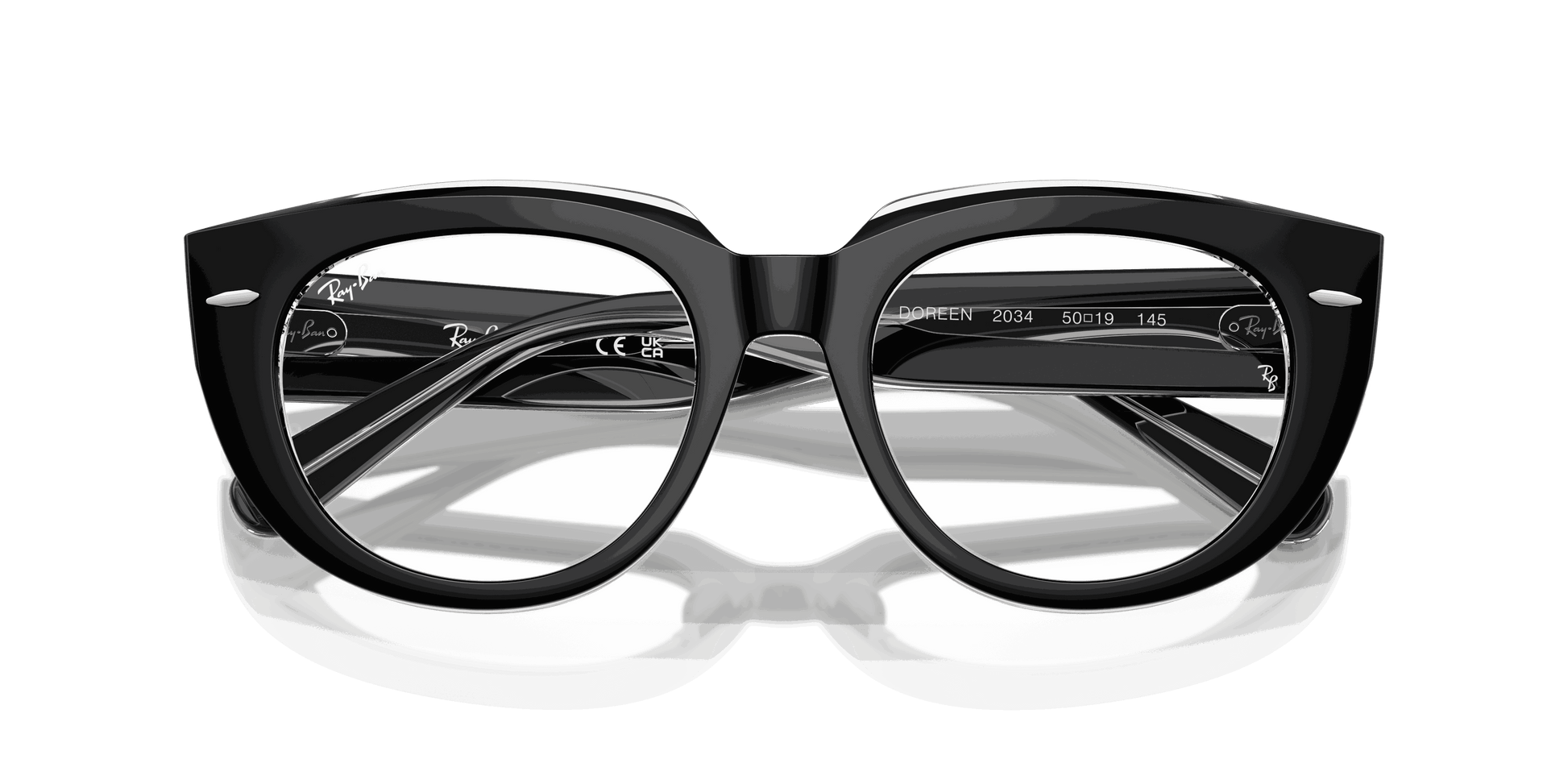 [Clear Lenses, Polished Black On Transparent Frame]