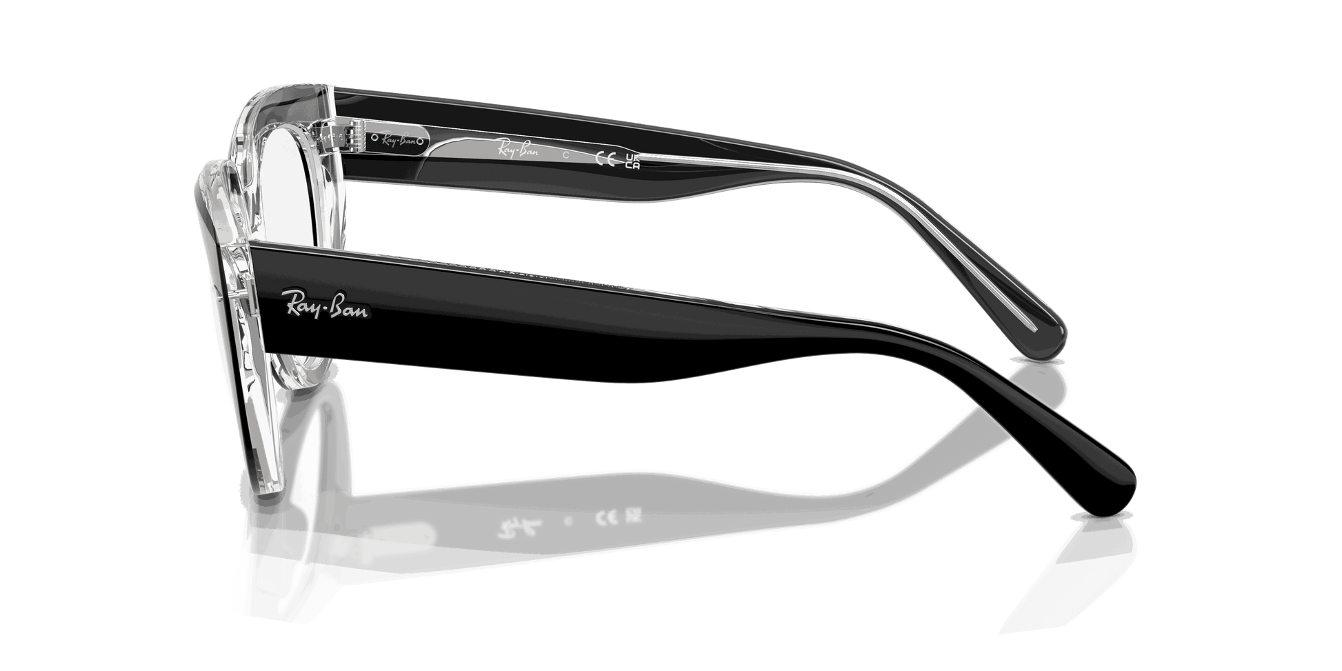 [Clear Lenses, Polished Black On Transparent Frame]