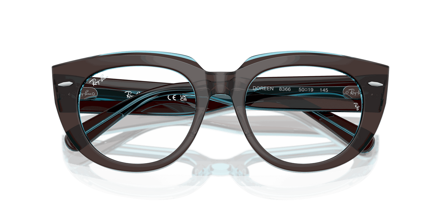 [Clear Lenses, Polished Brown On Transparent Blue Frame]