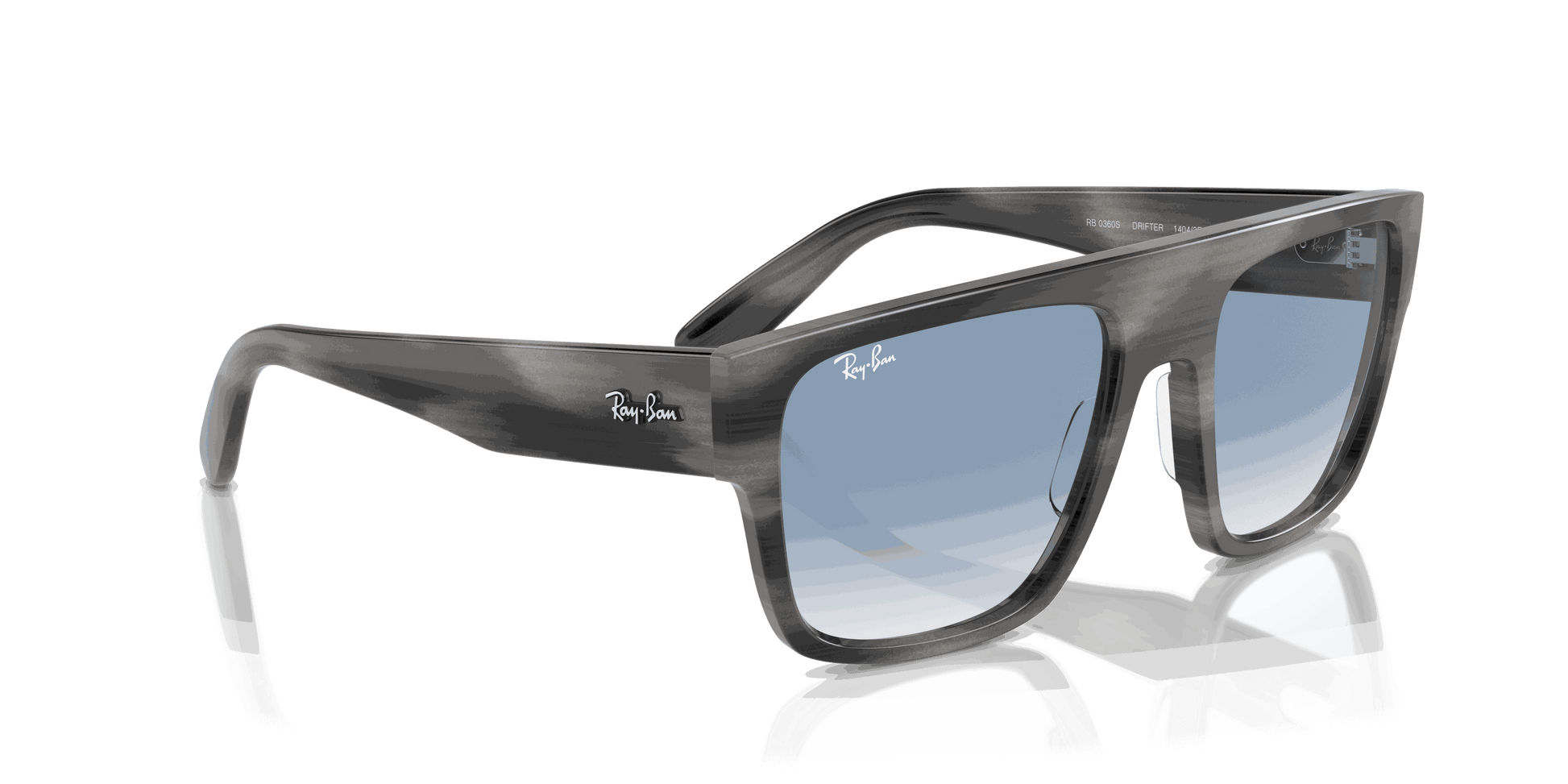 [Clear & Blue Lenses, Polished Striped Grey Frame]