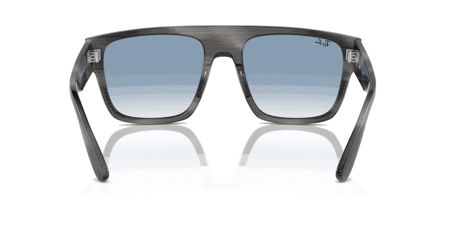 [Clear & Blue Lenses, Polished Striped Grey Frame]