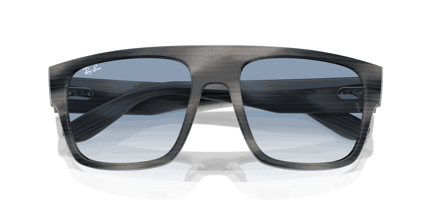 [Clear & Blue Lenses, Polished Striped Grey Frame]