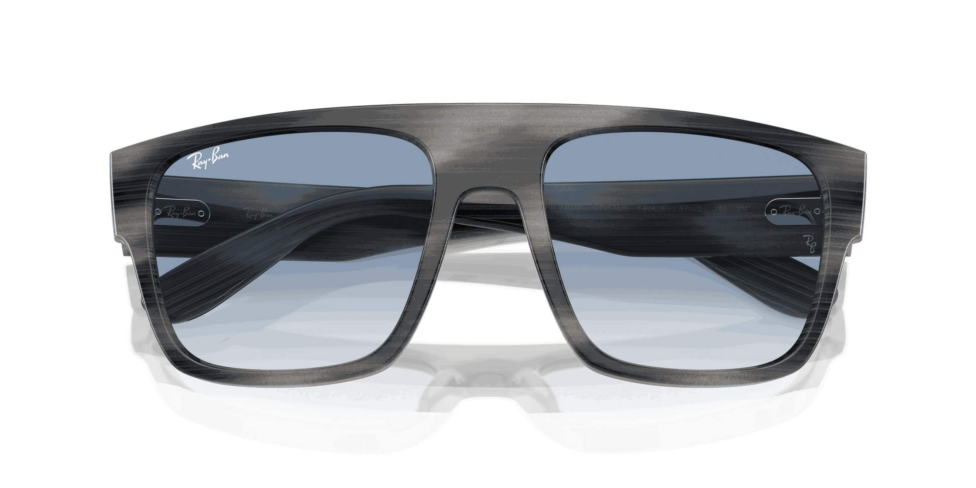 [Clear & Blue Lenses, Polished Striped Grey Frame]