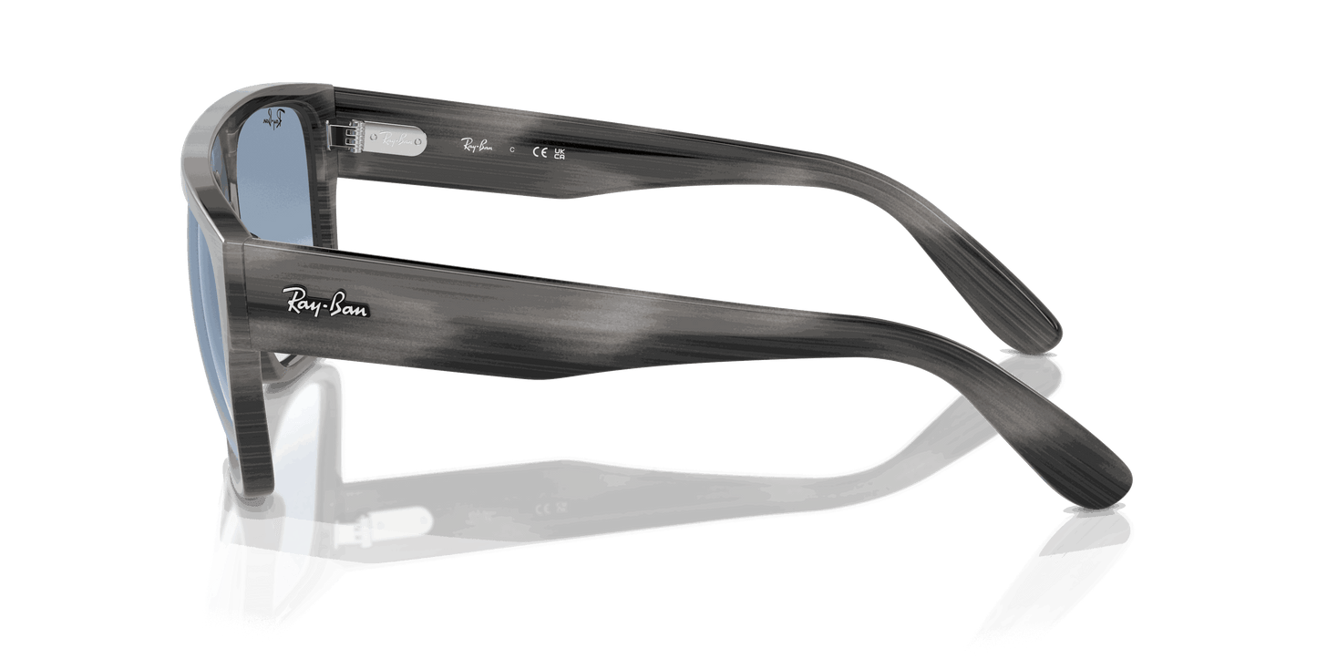 [Clear & Blue Lenses, Polished Striped Grey Frame]