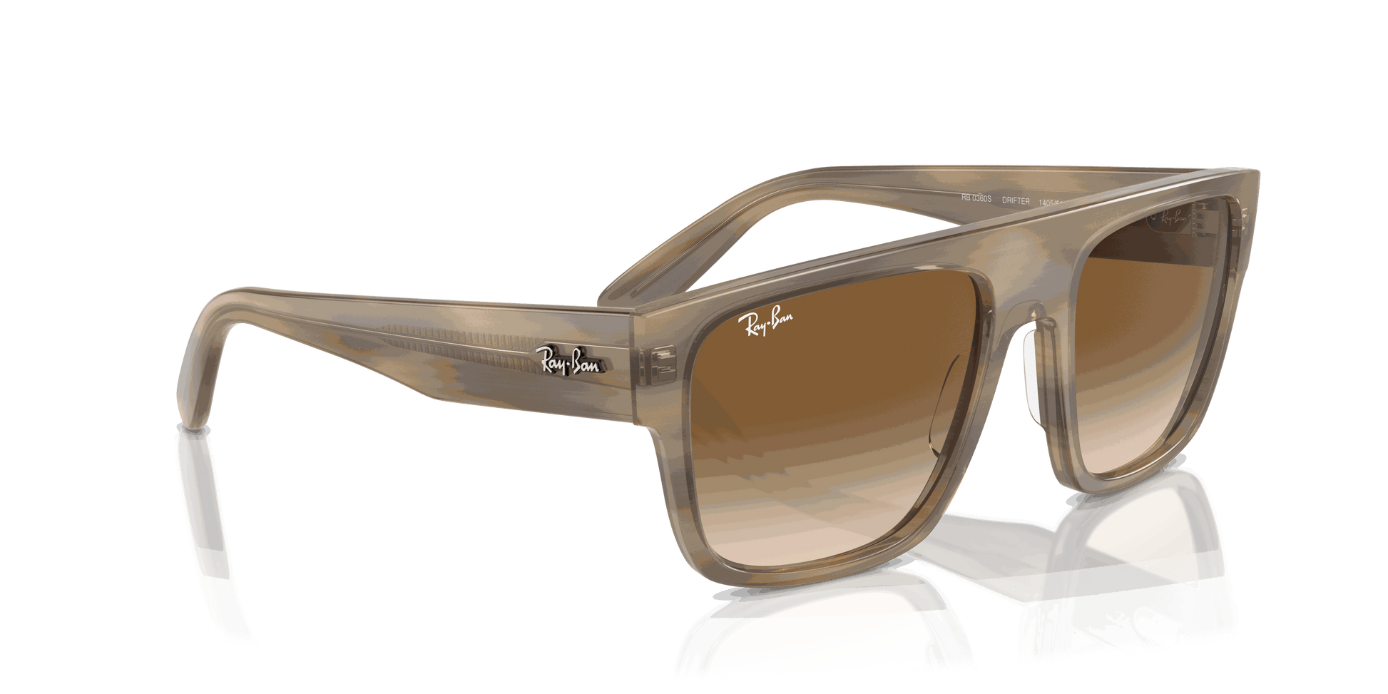 [Clear & Brown Lenses, Polished Striped Green Frame]