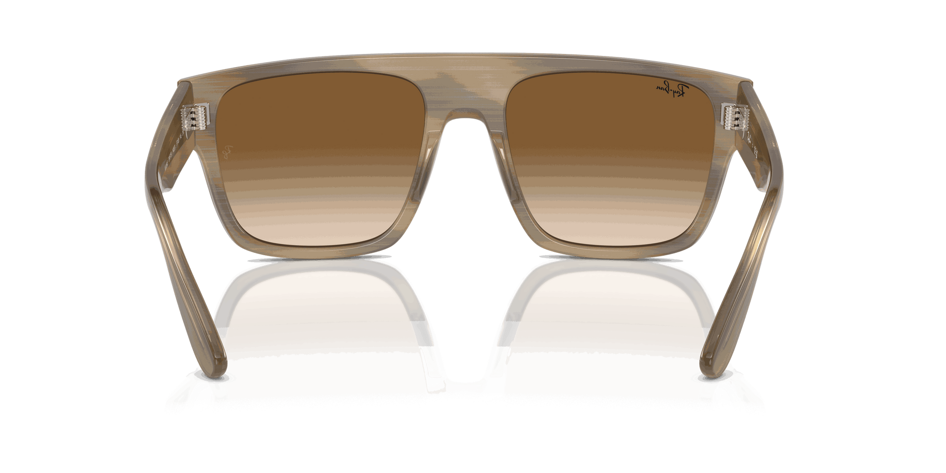 [Clear & Brown Lenses, Polished Striped Green Frame]