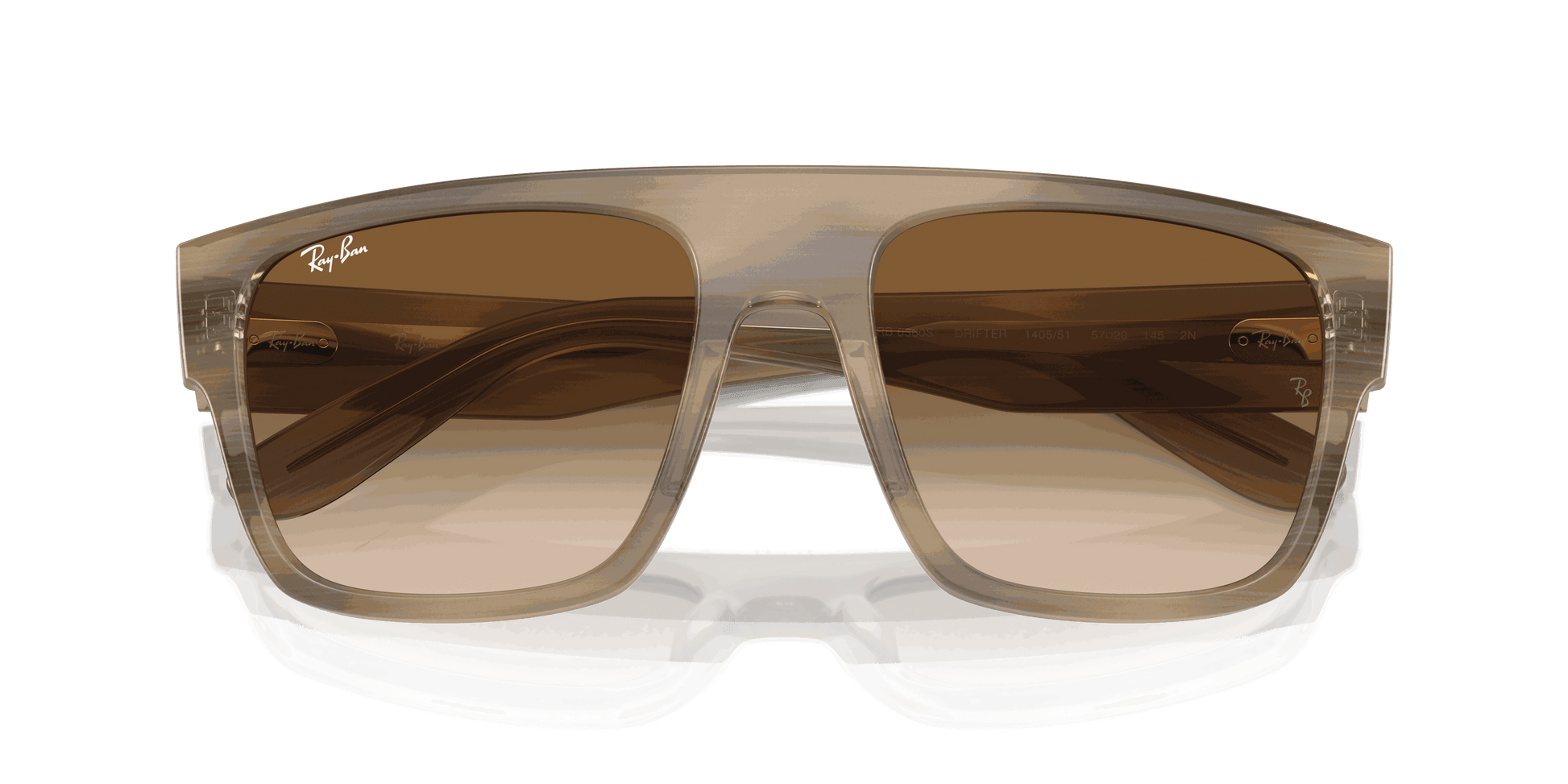 [Clear & Brown Lenses, Polished Striped Green Frame]