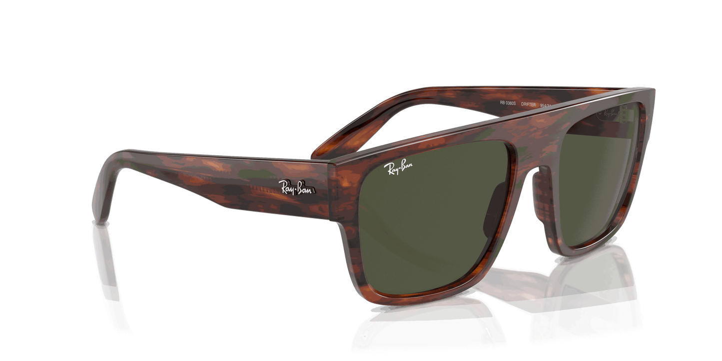 [Green Lenses, Polished Striped Havana Frame]