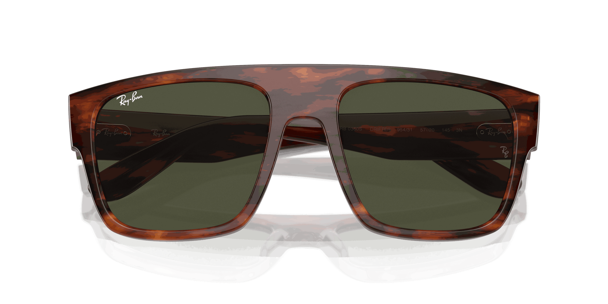 [Green Lenses, Polished Striped Havana Frame]