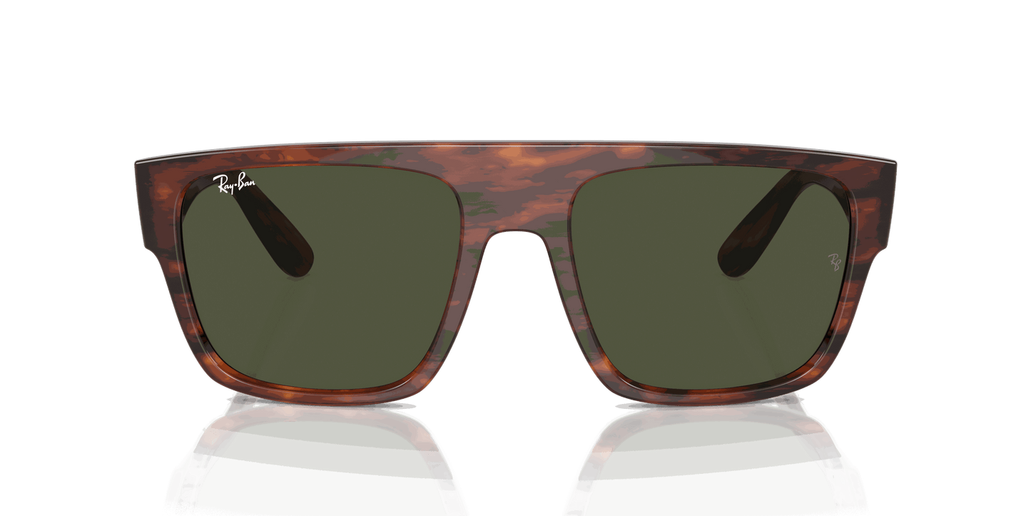 [Green Lenses, Polished Striped Havana Frame]