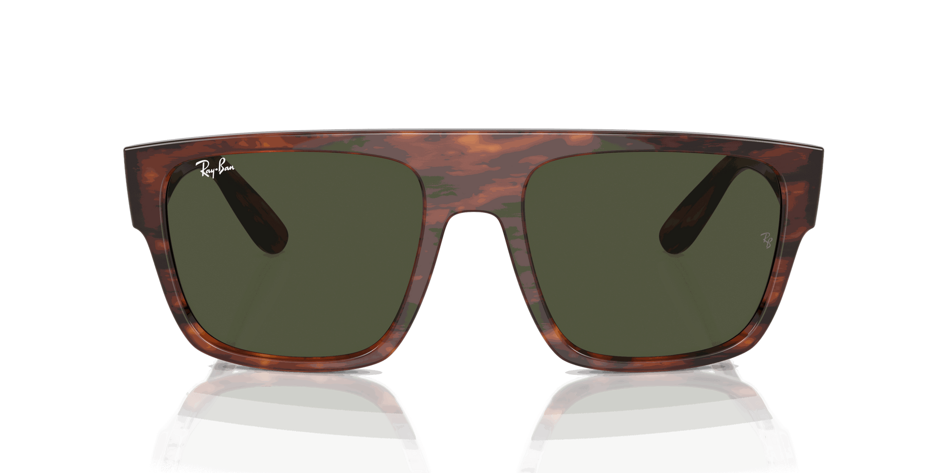 [Green Lenses, Polished Striped Havana Frame]