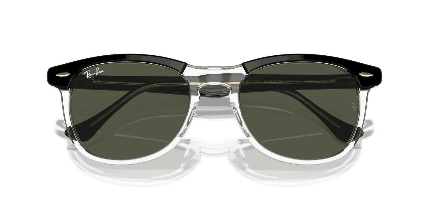 [Green Lenses, Polished Black On Transparent Frame]