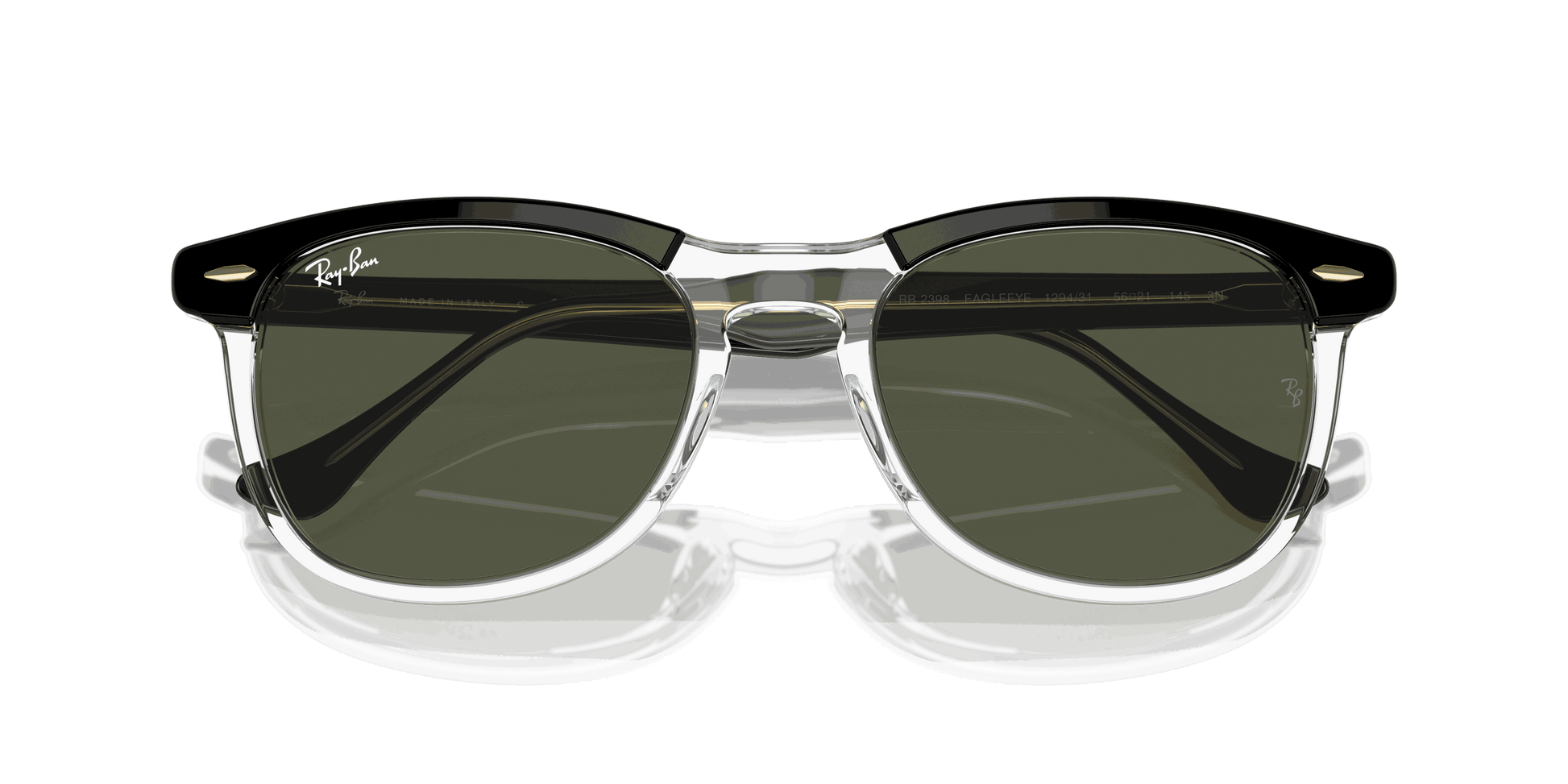 [Green Lenses, Polished Black On Transparent Frame]