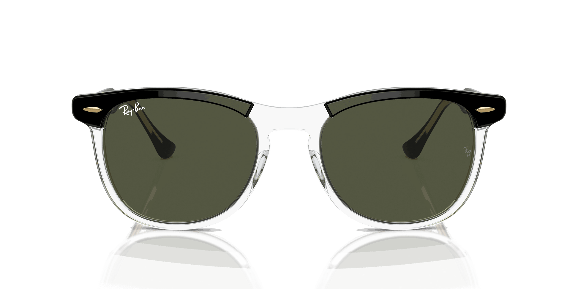 [Green Lenses, Polished Black On Transparent Frame]