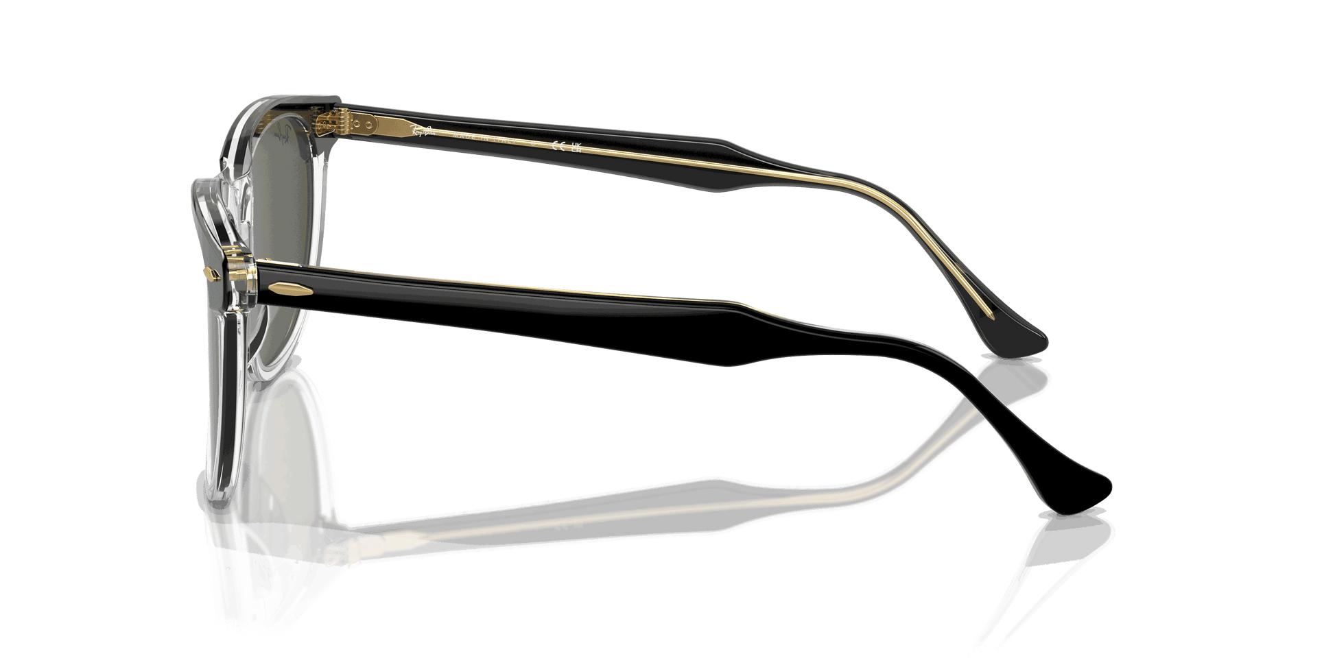 [Green Lenses, Polished Black On Transparent Frame]