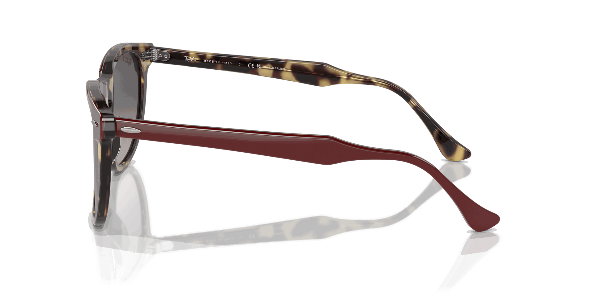 [Grey Lenses, Polished Bordeaux On Yellow Havana Frame]