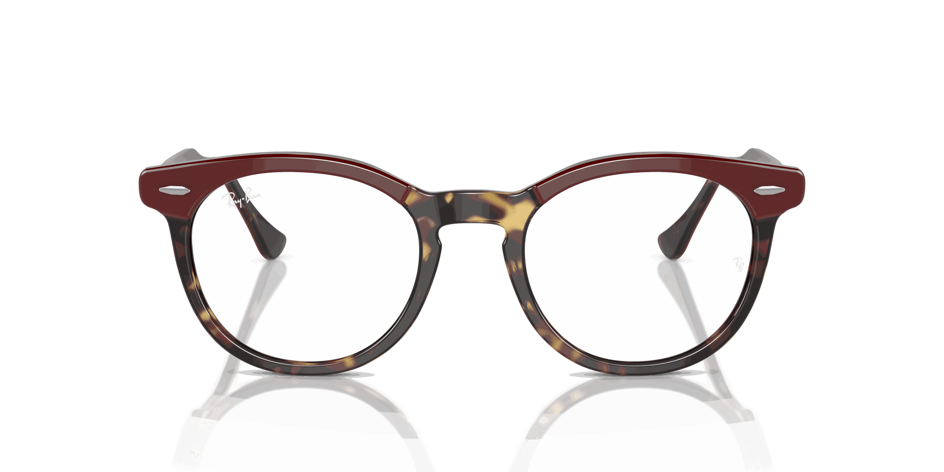 [Clear Lenses, Polished Bordeaux On Yellow Havana Frame]