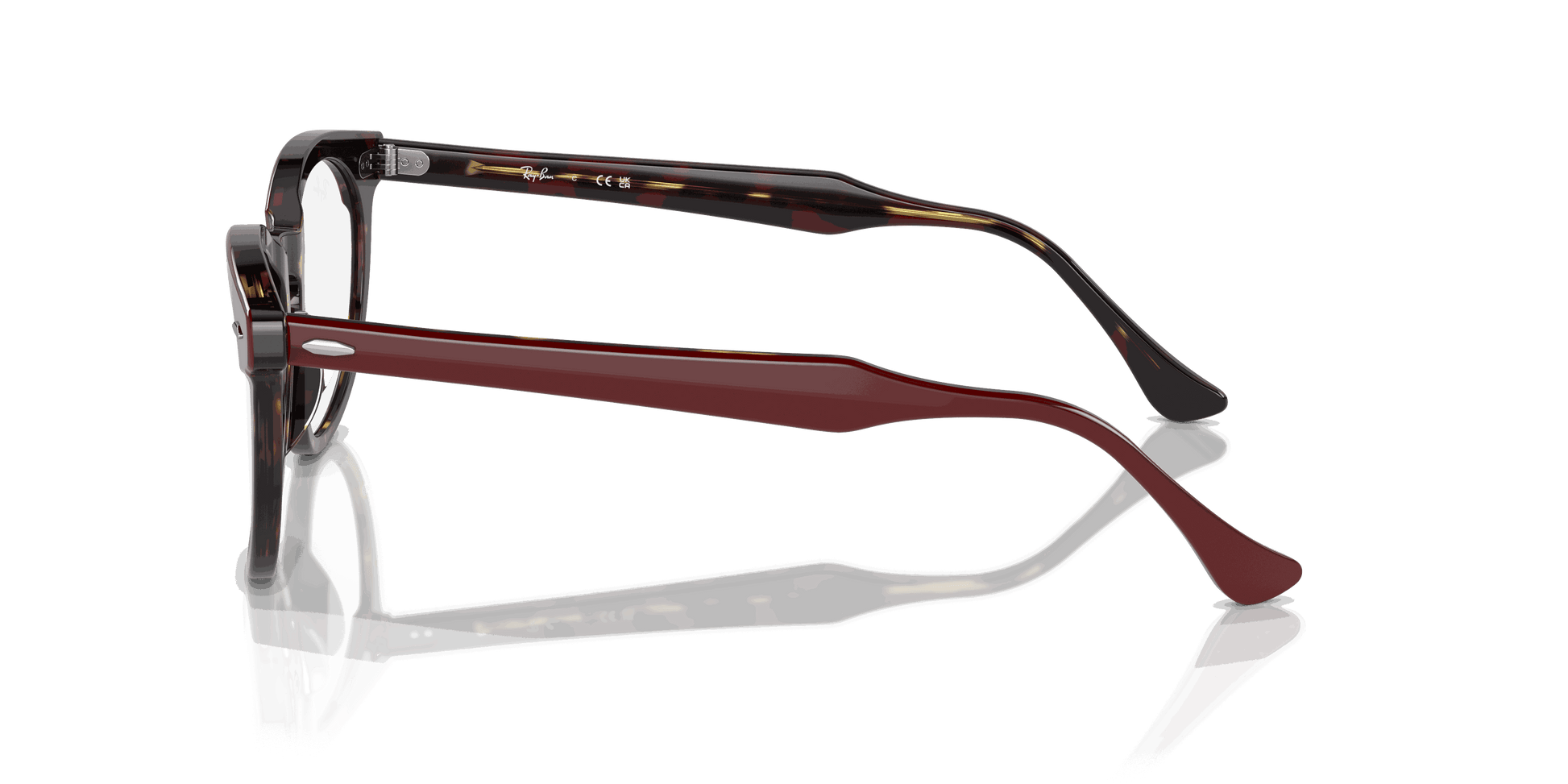[Clear Lenses, Polished Bordeaux On Yellow Havana Frame]