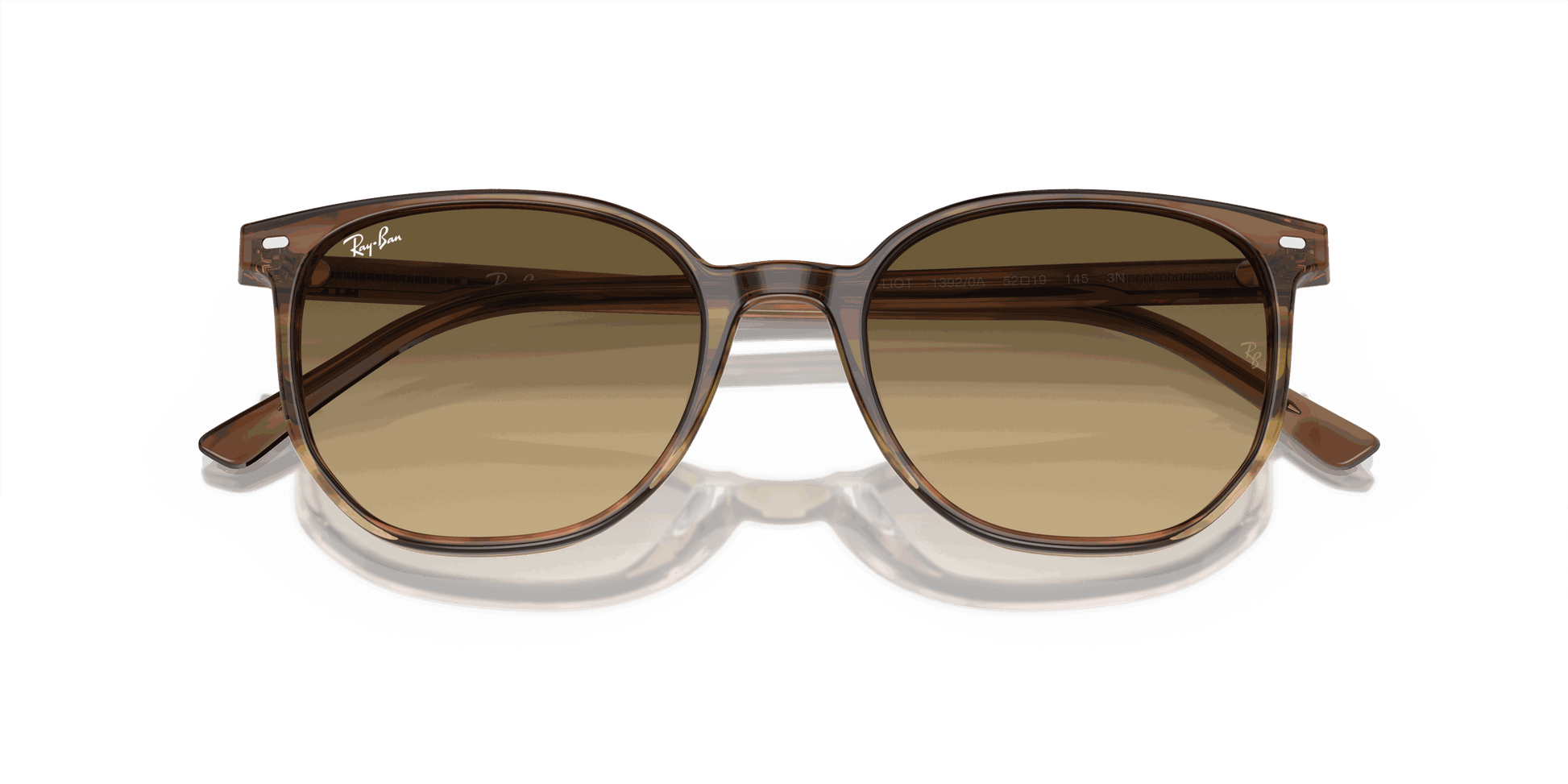 [Brown & Black Lenses, Polished Striped Brown & Green Frame]