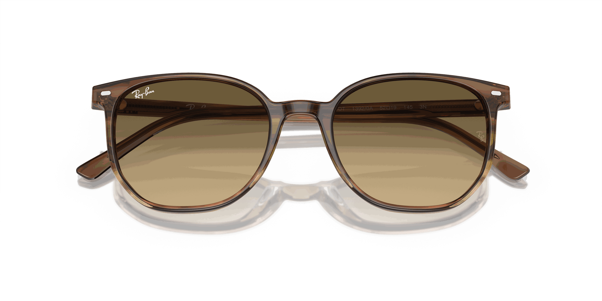 [Brown Black Lenses, Polished Striped Brown & Green Frame]