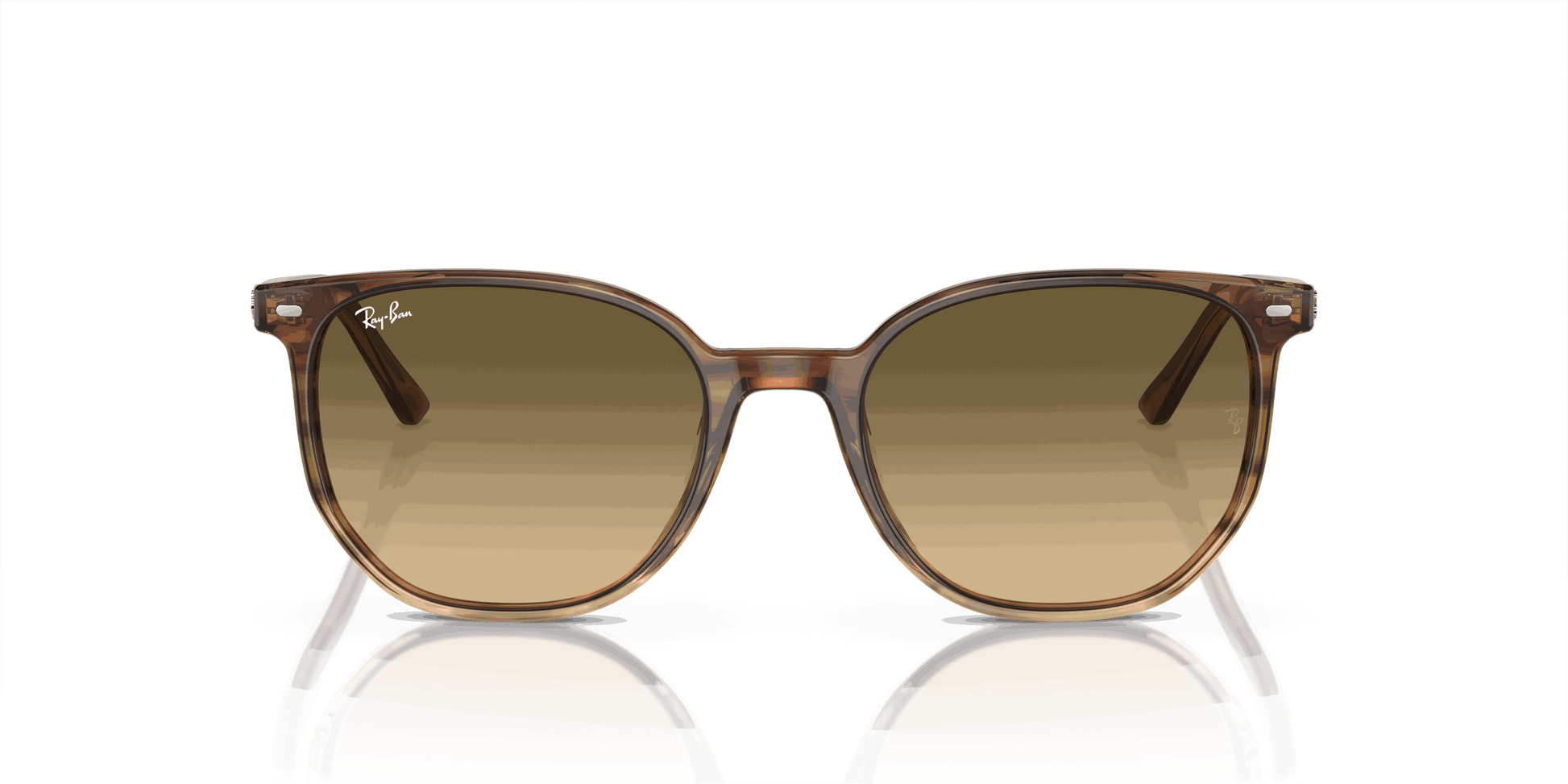 [Brown Black Lenses, Polished Striped Brown & Green Frame]