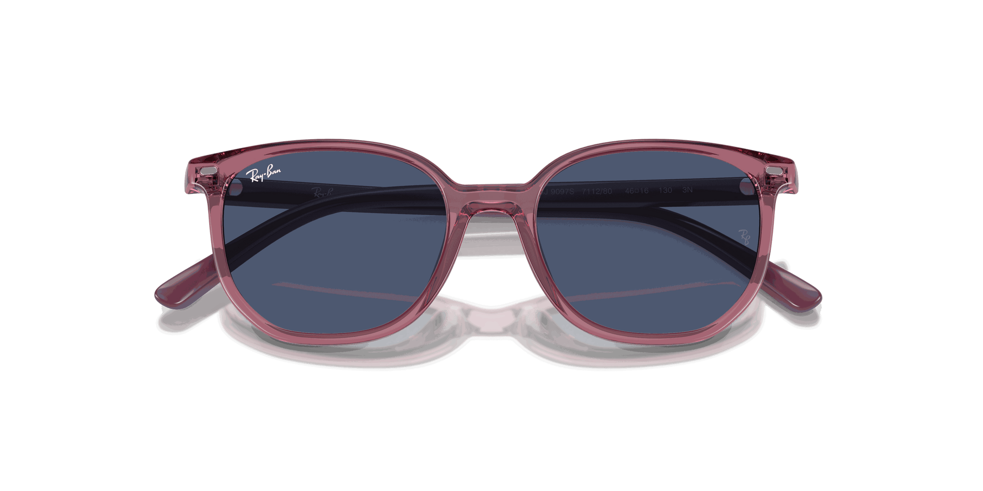 [Dark Blue Lenses, Polished Transparent Pink Frame]
