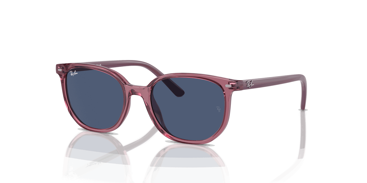 [Dark Blue Lenses, Polished Transparent Pink Frame]