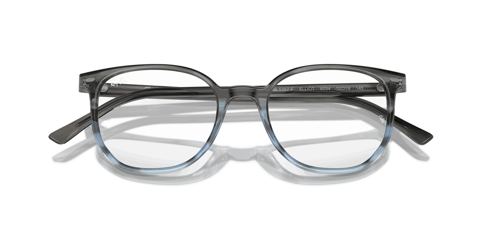 [Clear Lenses, Polished Striped Grey & Blue Frame]