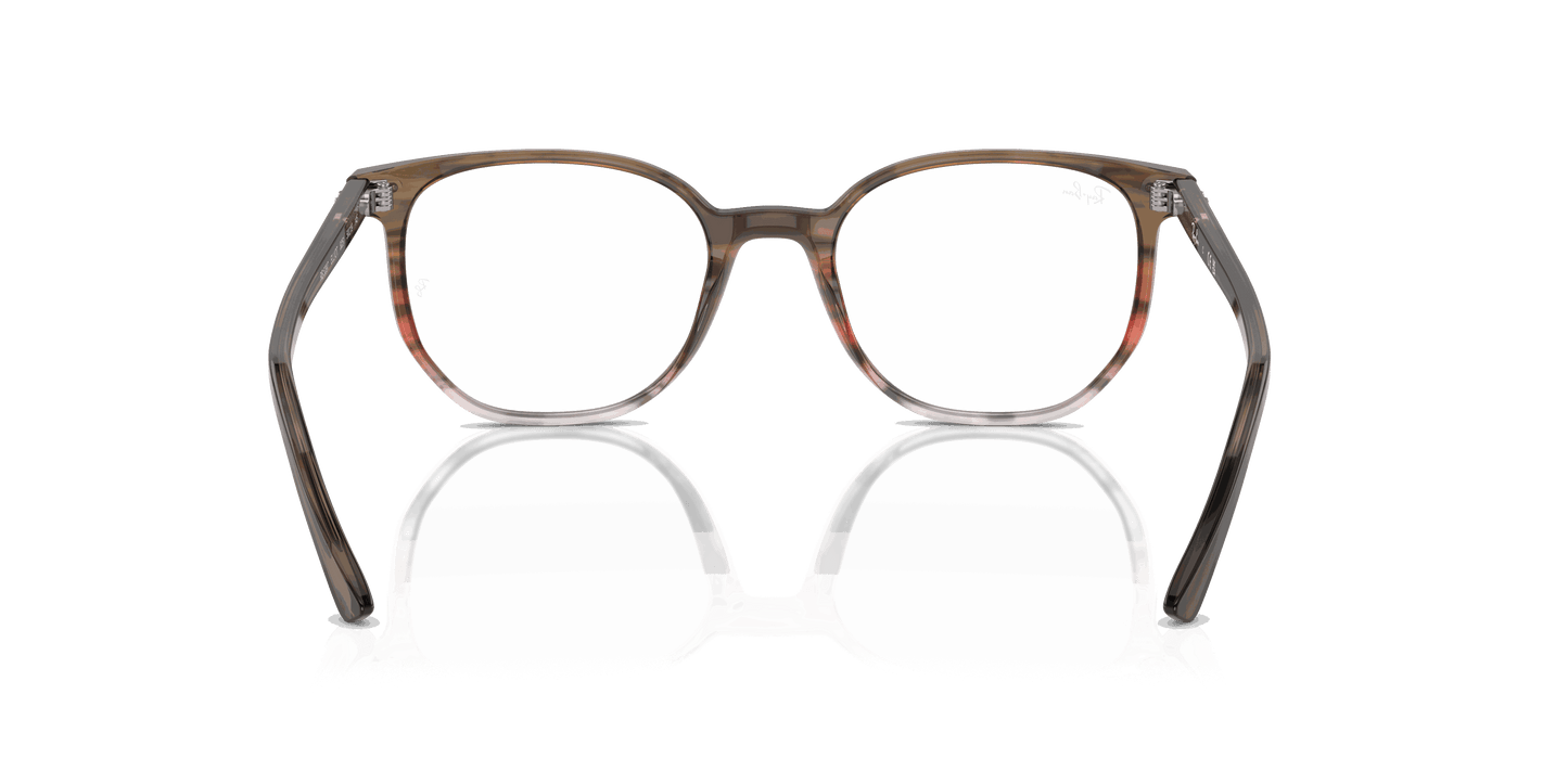 [Demo Lens Lenses, Polished Striped Brown & Red Frame]