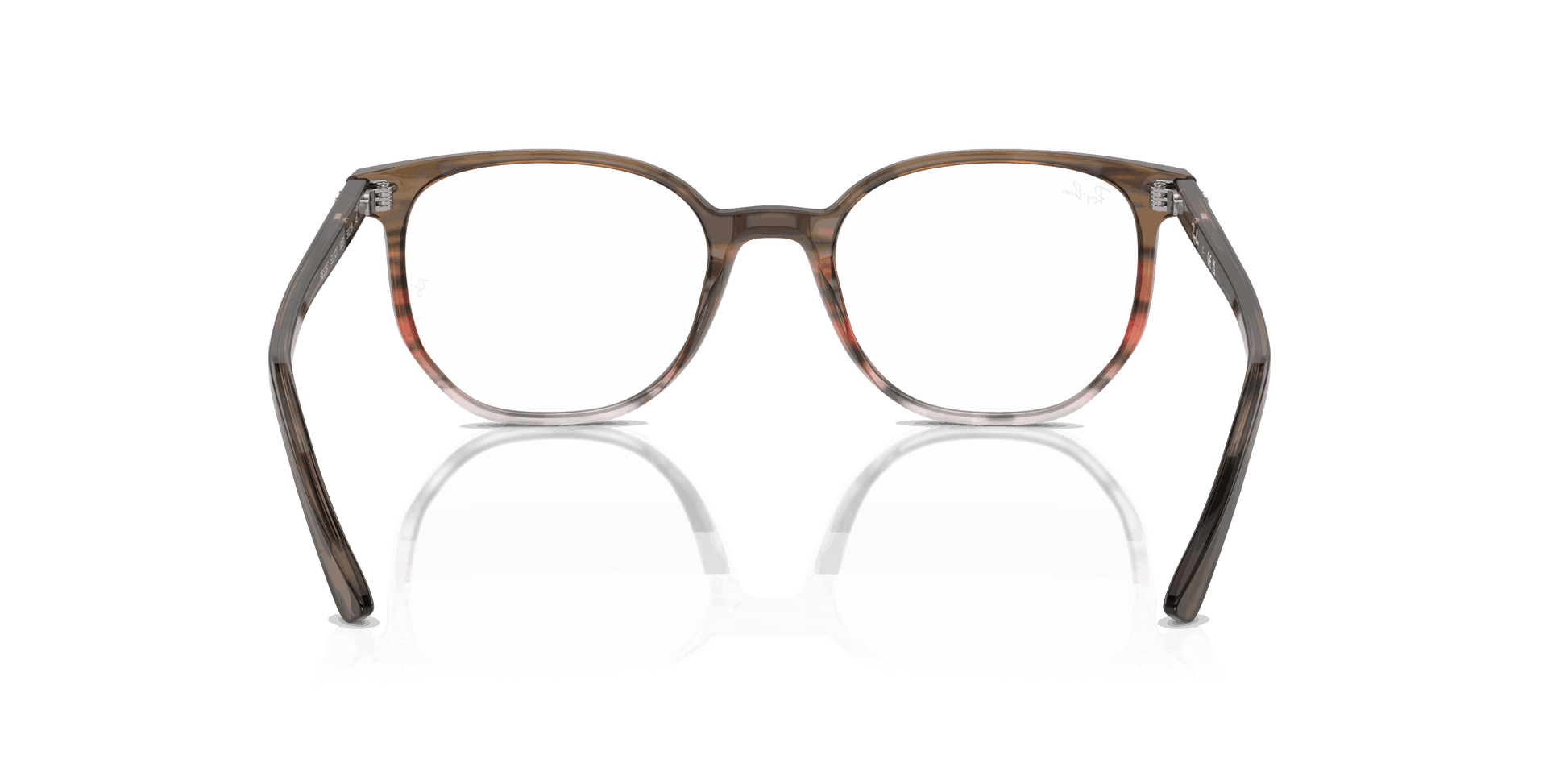 [Demo Lens Lenses, Polished Striped Brown & Red Frame]