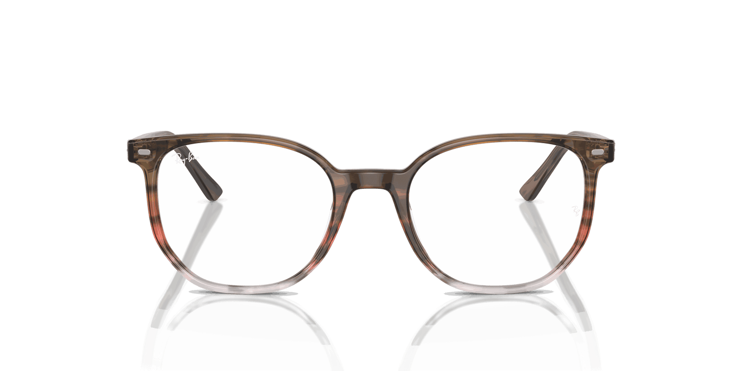 [Demo Lens Lenses, Polished Striped Brown & Red Frame]