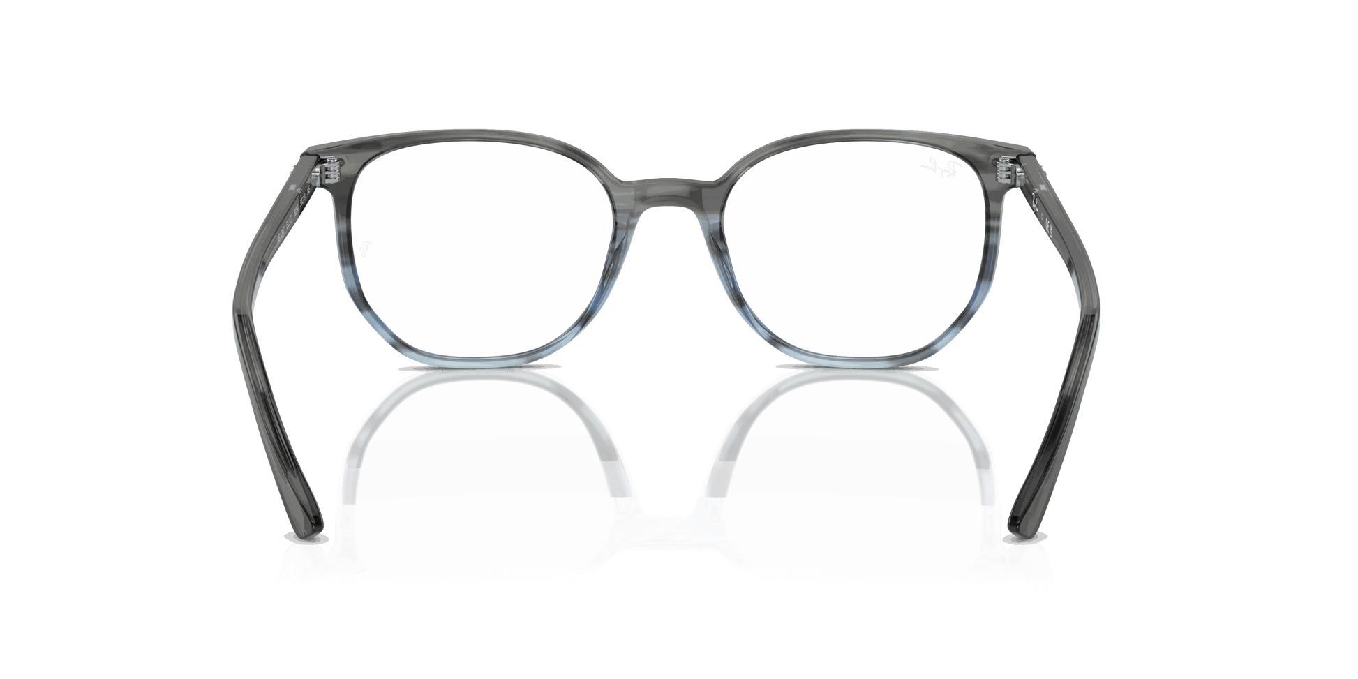 [Demo Lens Lenses, Polished Striped Grey & Blue Frame]