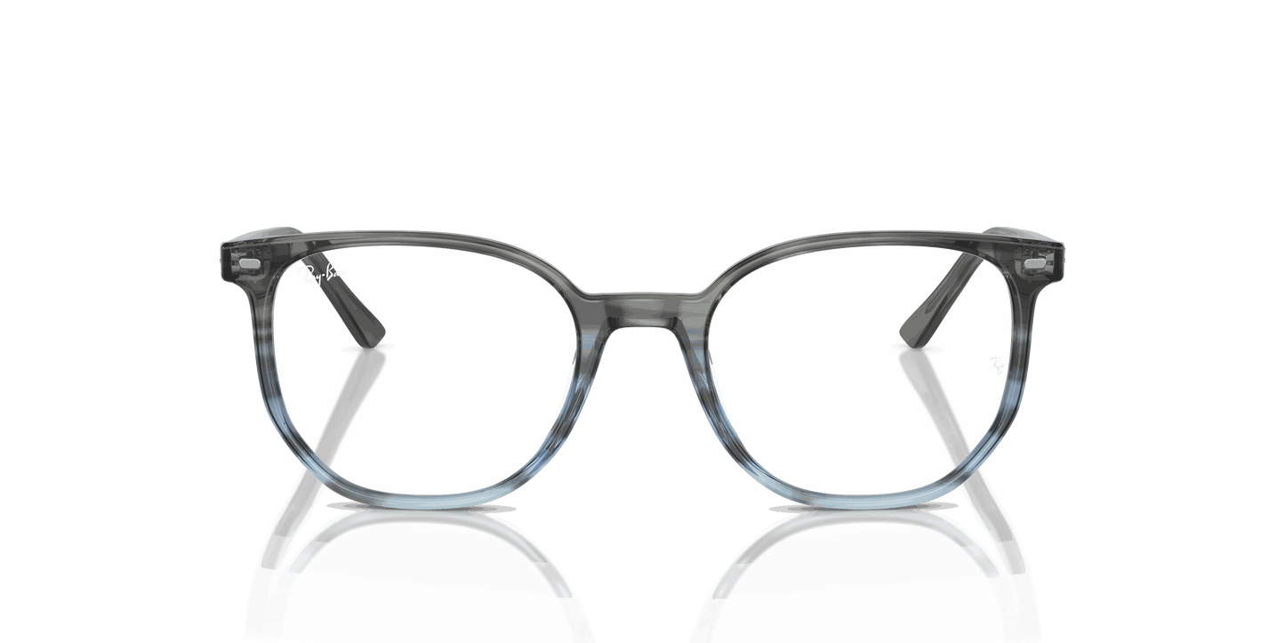 [Demo Lens Lenses, Polished Striped Grey & Blue Frame]