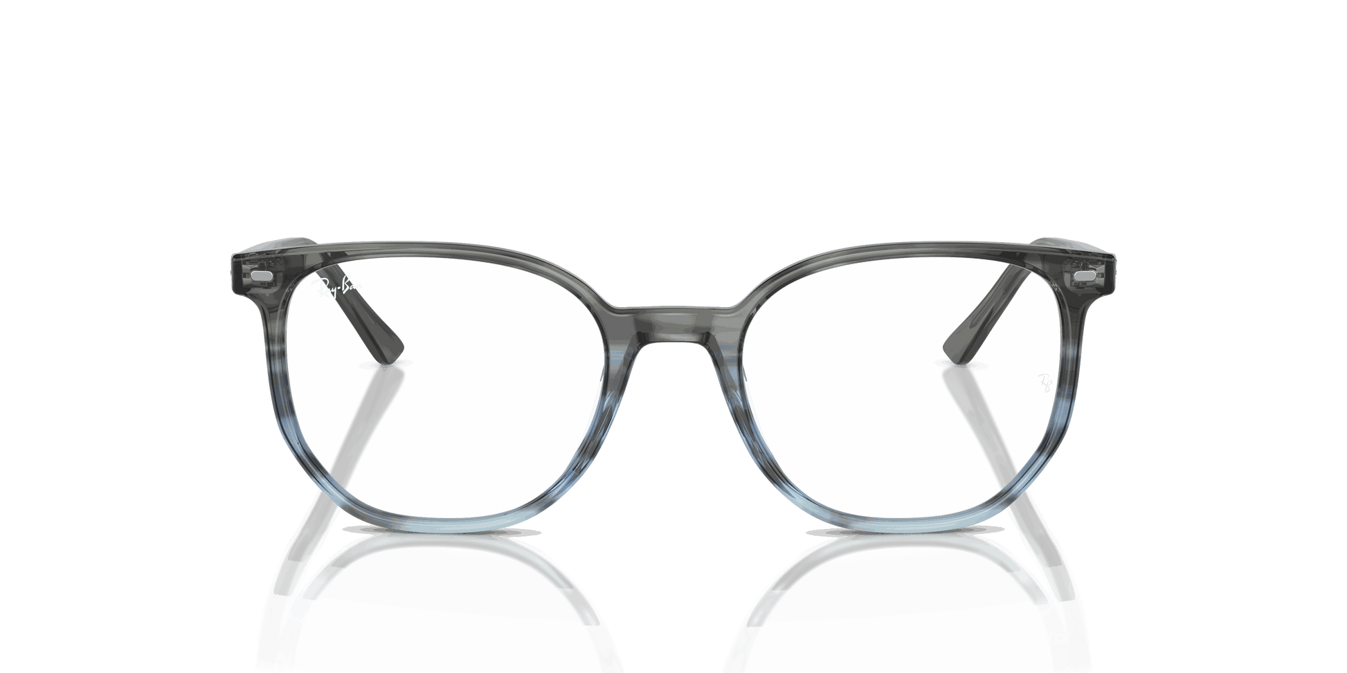 [Demo Lens Lenses, Polished Striped Grey & Blue Frame]