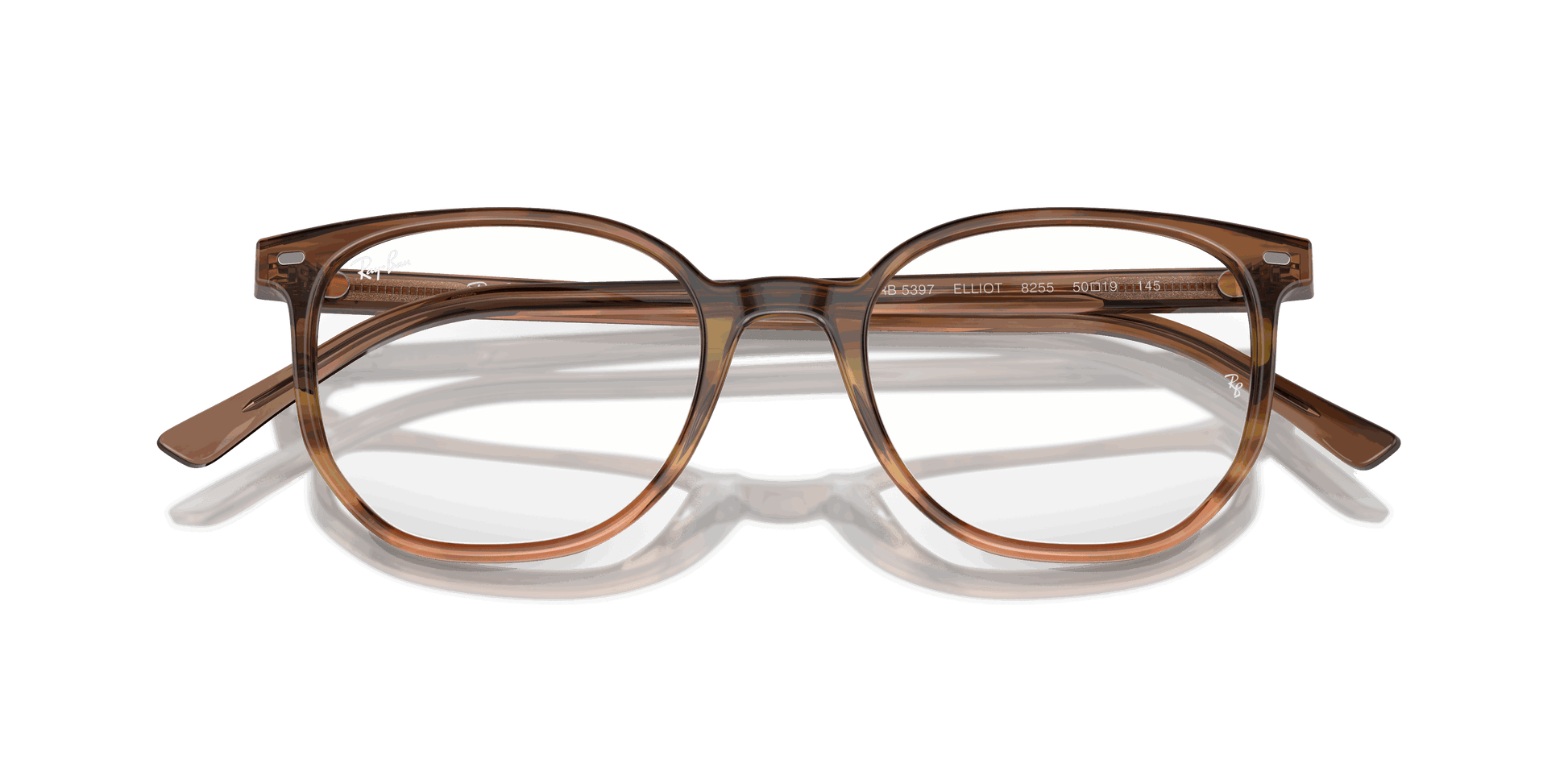 [Demo Lens Lenses, Polished Striped Brown & Green Frame]