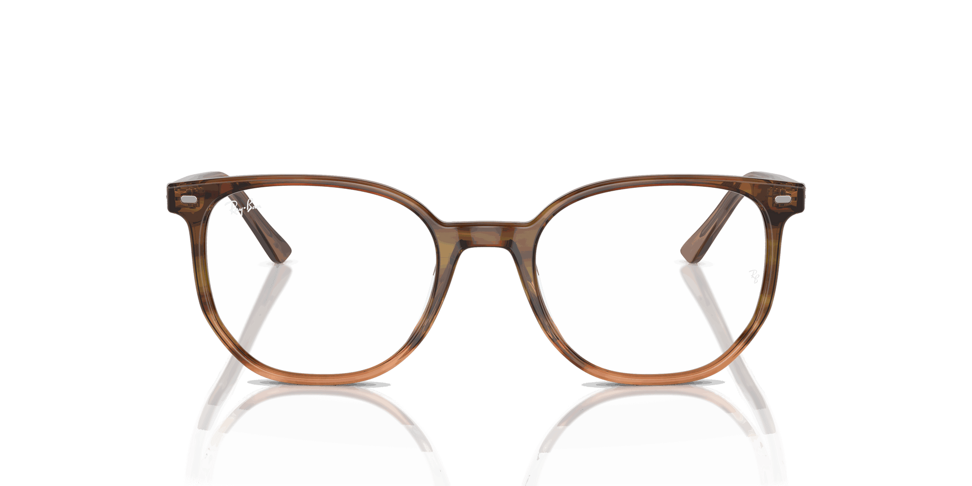 [Demo Lens Lenses, Polished Striped Brown & Green Frame]