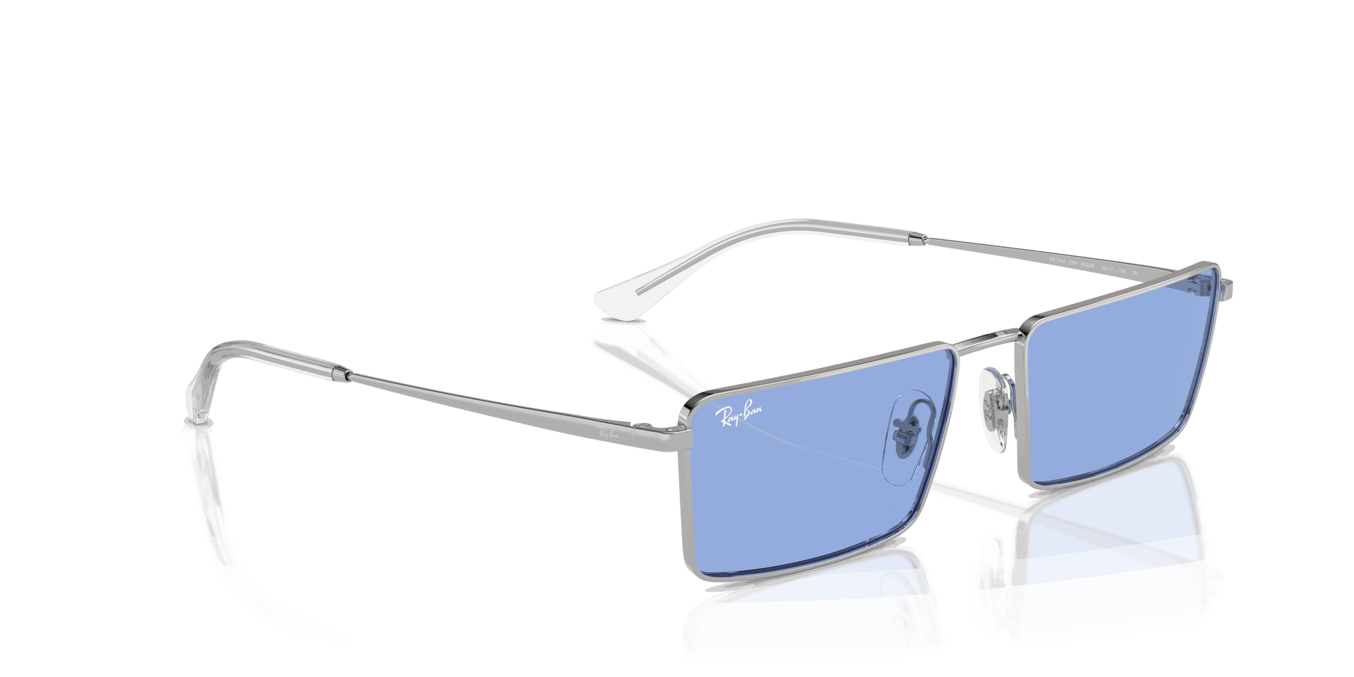 [Blue Lenses, Polished Silver Frame]