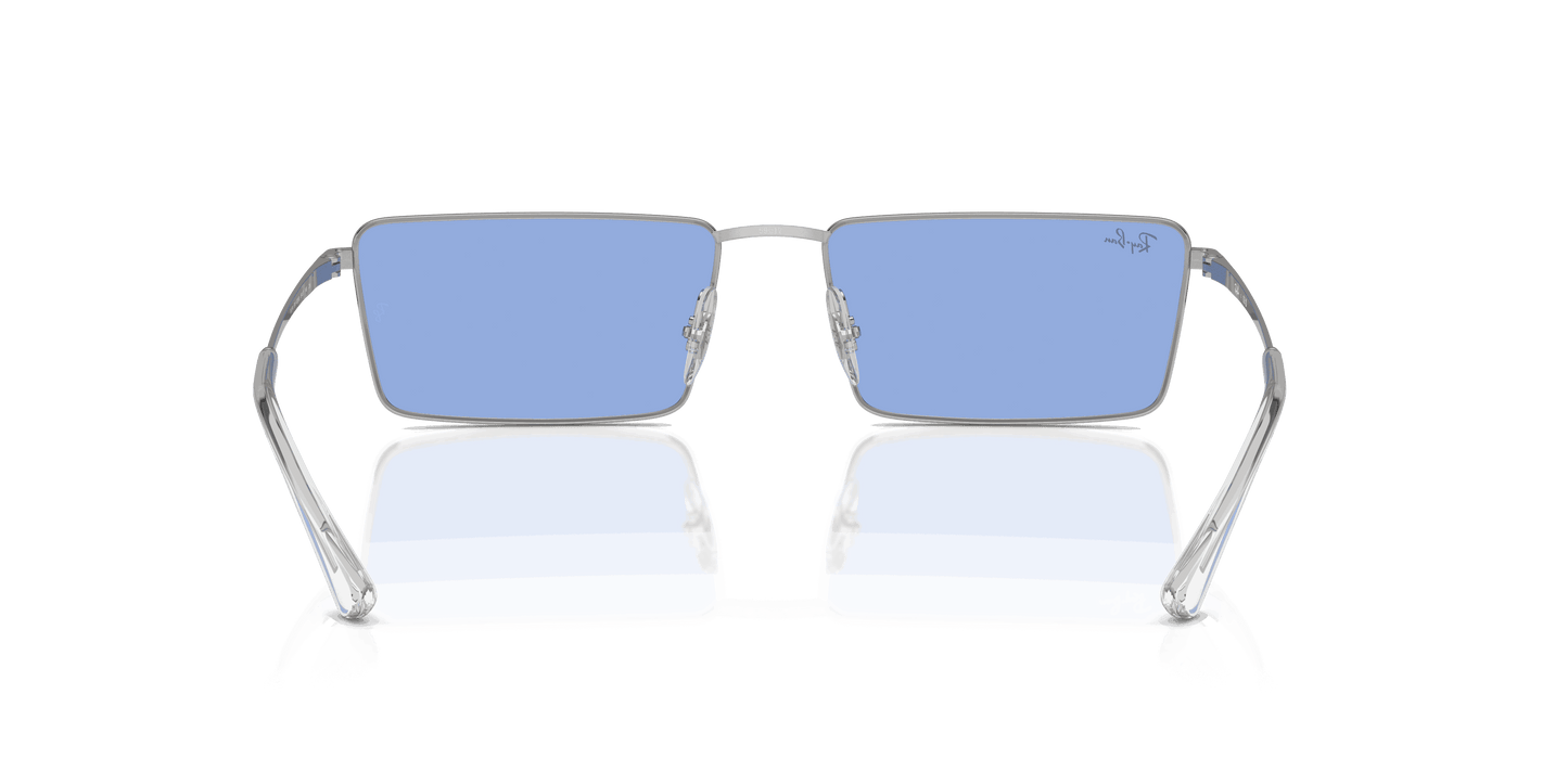 [Blue Lenses, Polished Silver Frame]