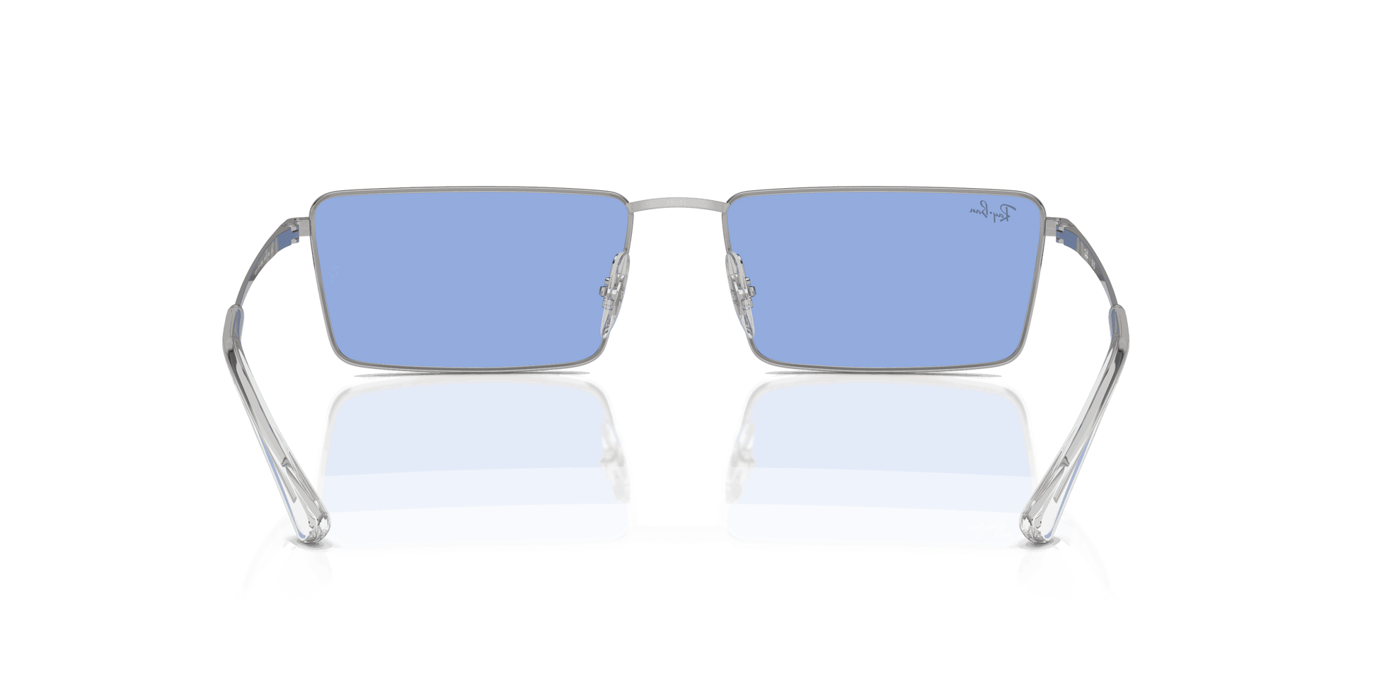 [Blue Lenses, Polished Silver Frame]
