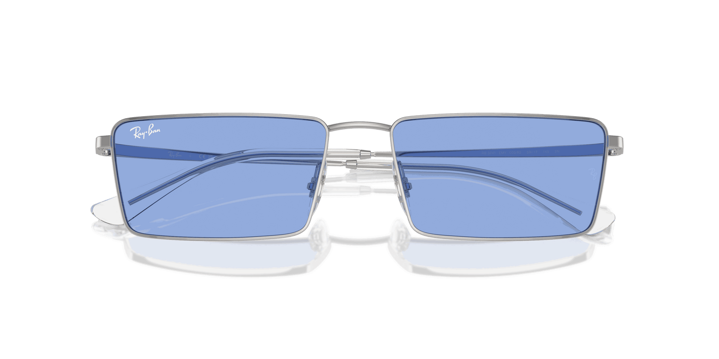[Blue Lenses, Polished Silver Frame]