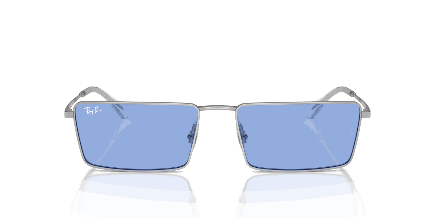 [Blue Lenses, Polished Silver Frame]