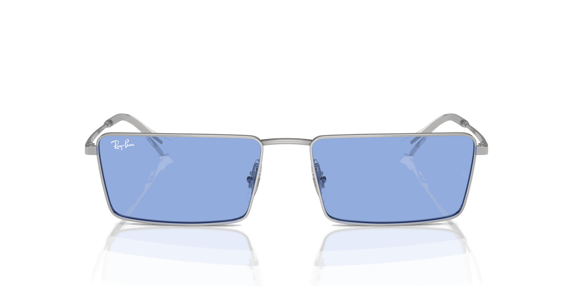 [Blue Lenses, Polished Silver Frame]