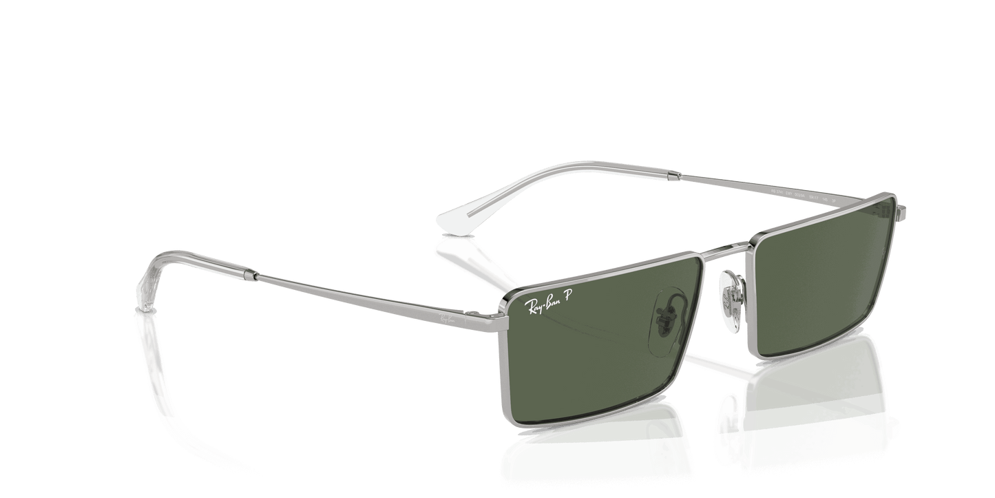 [Dark Green Lenses, Polished Silver Frame]
