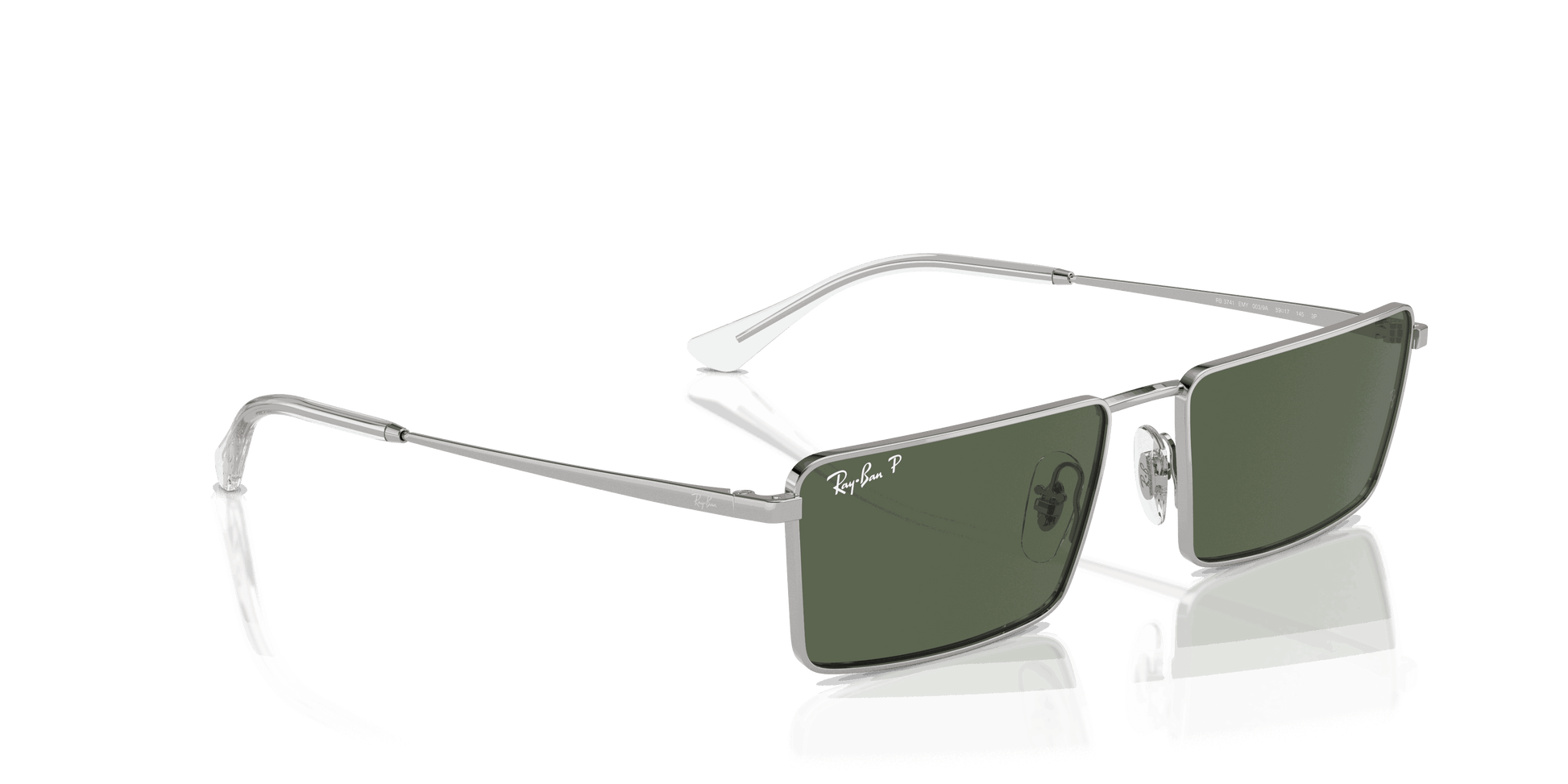 [Dark Green Lenses, Polished Silver Frame]