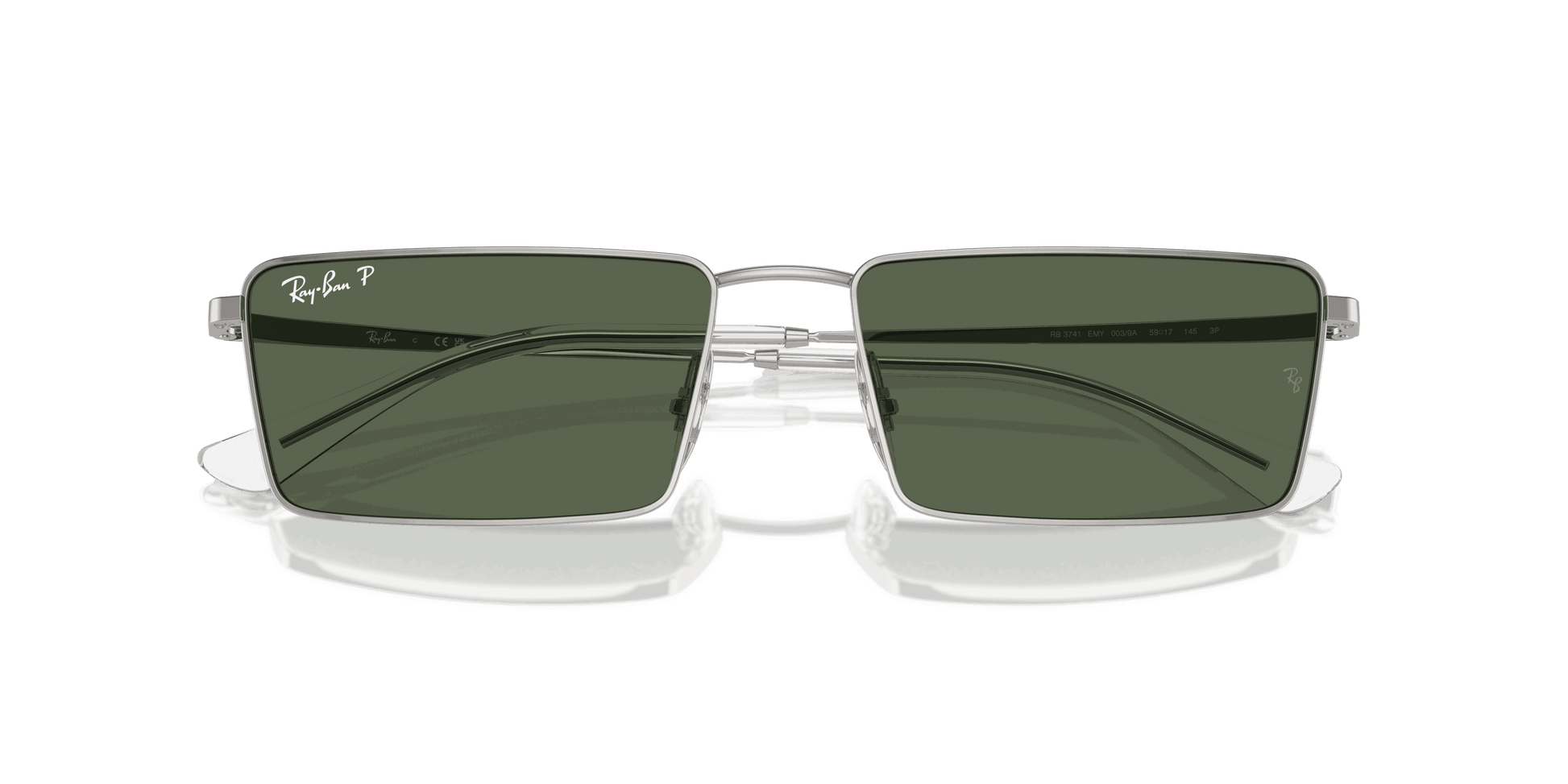 [Dark Green Lenses, Polished Silver Frame]