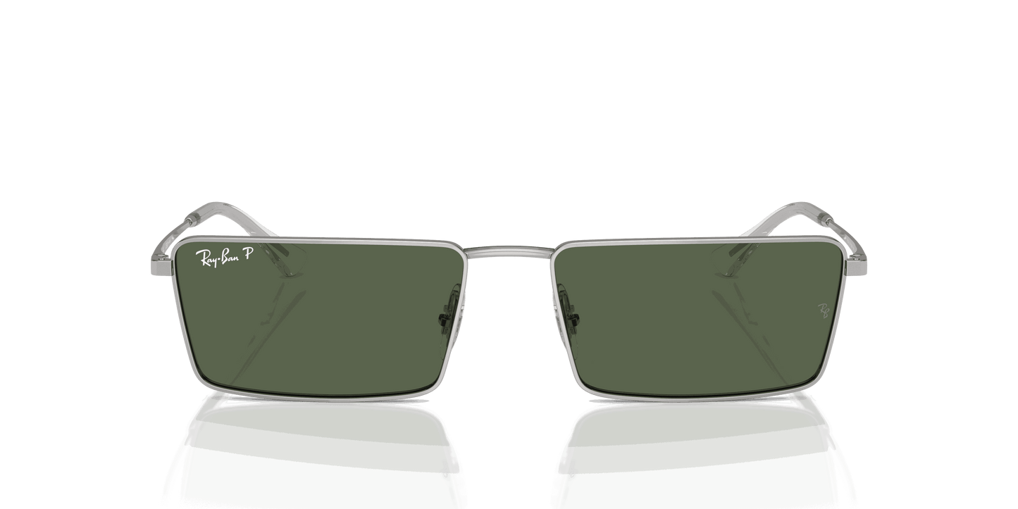 [Dark Green Lenses, Polished Silver Frame]
