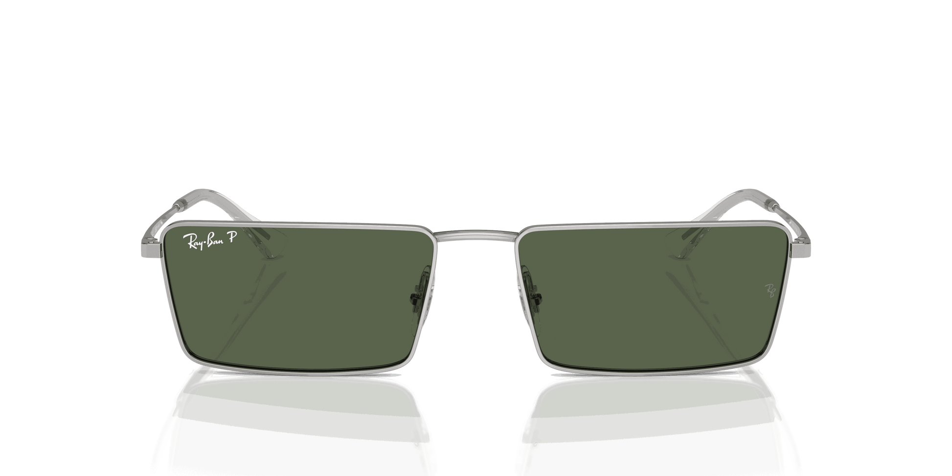 [Dark Green Lenses, Polished Silver Frame]