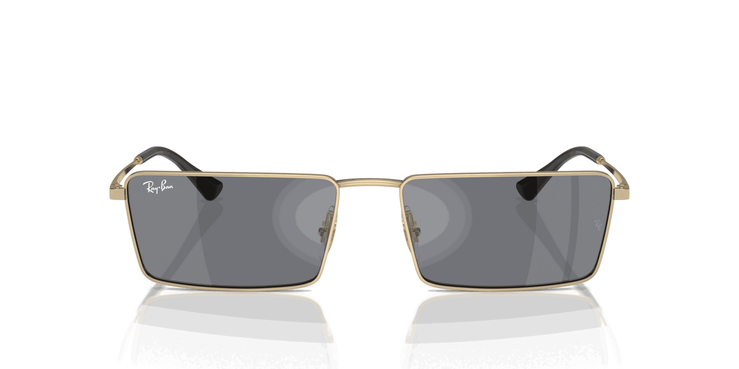 [Dark Grey Flash Silver Lenses, Polished Gold Frame]
